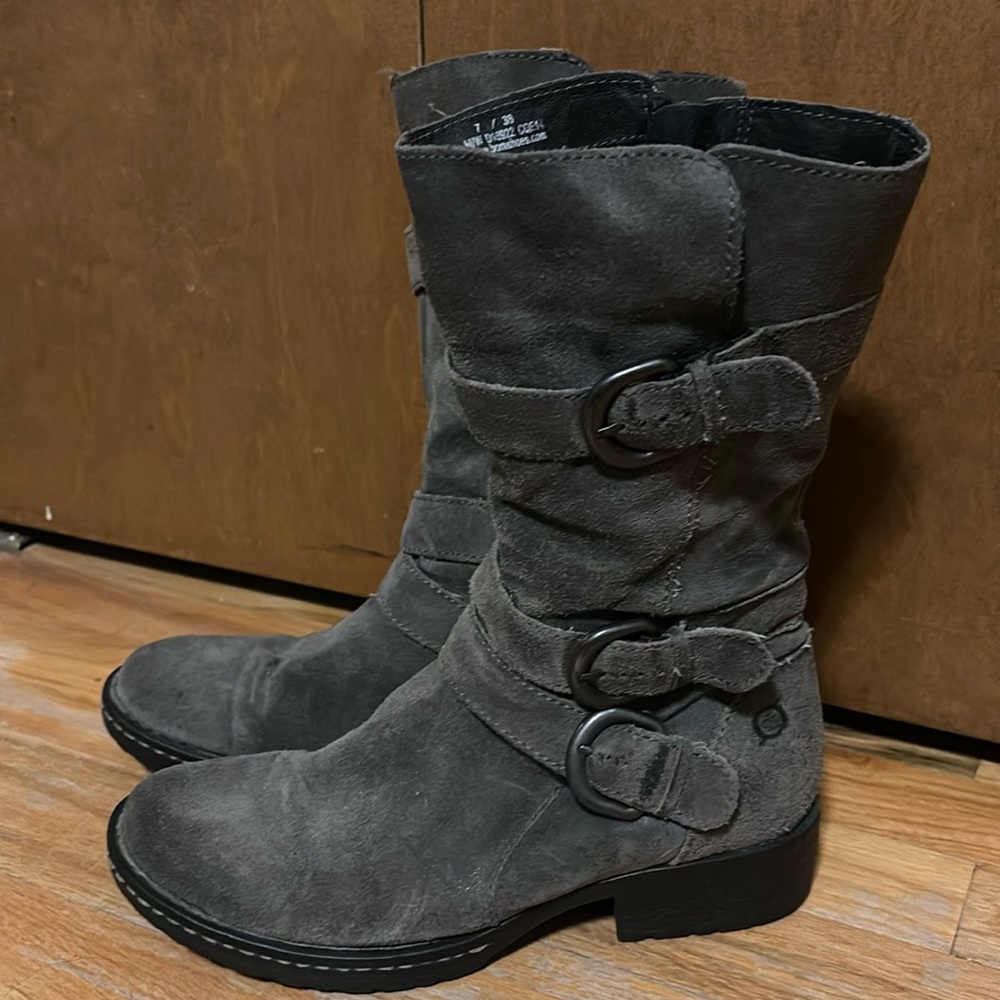 Born, Athleta-exclusive motor boot, grey, sz 7